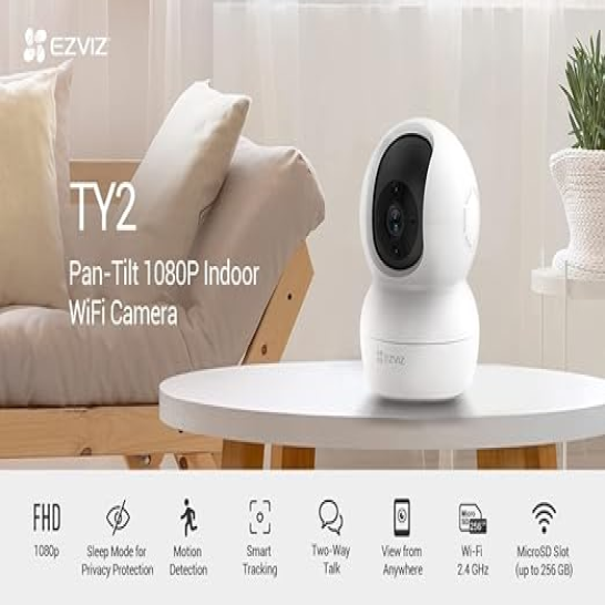 EZVIZ TY2 Full HD 1080P WiFi IP Surveillance Camera 360 Degrees Rotating Smart Night Vision